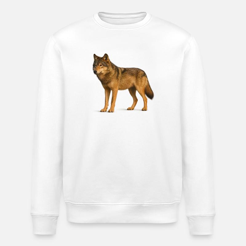 Wolf in Wilderness - Stanley/Stella ROLLER Unisex Organic Sweatshirt - white