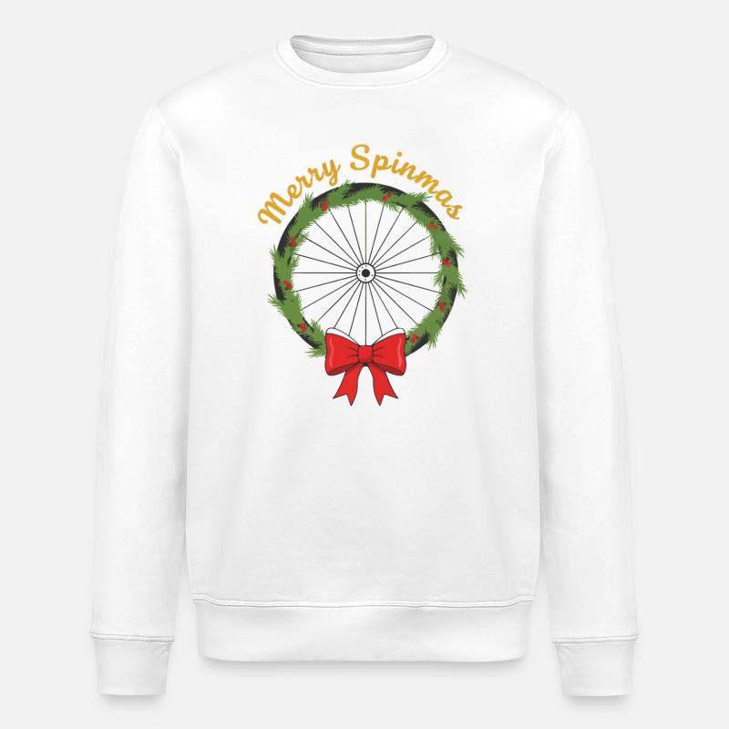 Merry Spinmas Couronne de vélo - Sweat bio ROLLER Stanley/Stella Unisexe - blanc