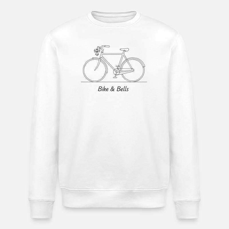 Fahrrad und Glocken Strichzeichnungen - Stanley/Stella Unisex Bio-Sweatshirt ROLLER - Weiß