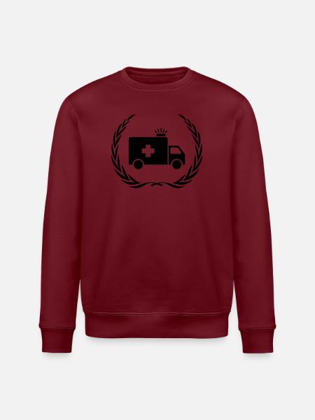 Ambulance Ambulance Wreath - Stanley/Stella ROLLER Unisex Organic Sweatshirt - white