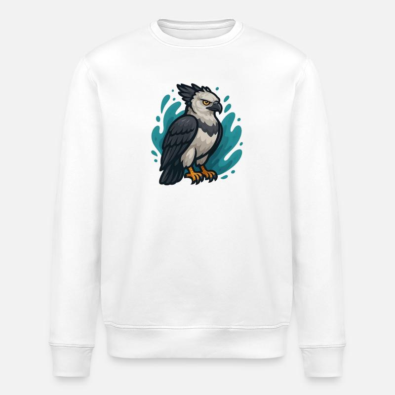 Harpie aigle avec embout turquoise - Sweat bio ROLLER Stanley/Stella Unisexe - blanc