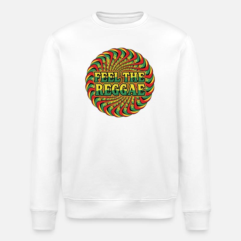 Feel the Reggae Psychedelic Circle - Stanley/Stella ROLLER Unisex Organic Sweatshirt - white
