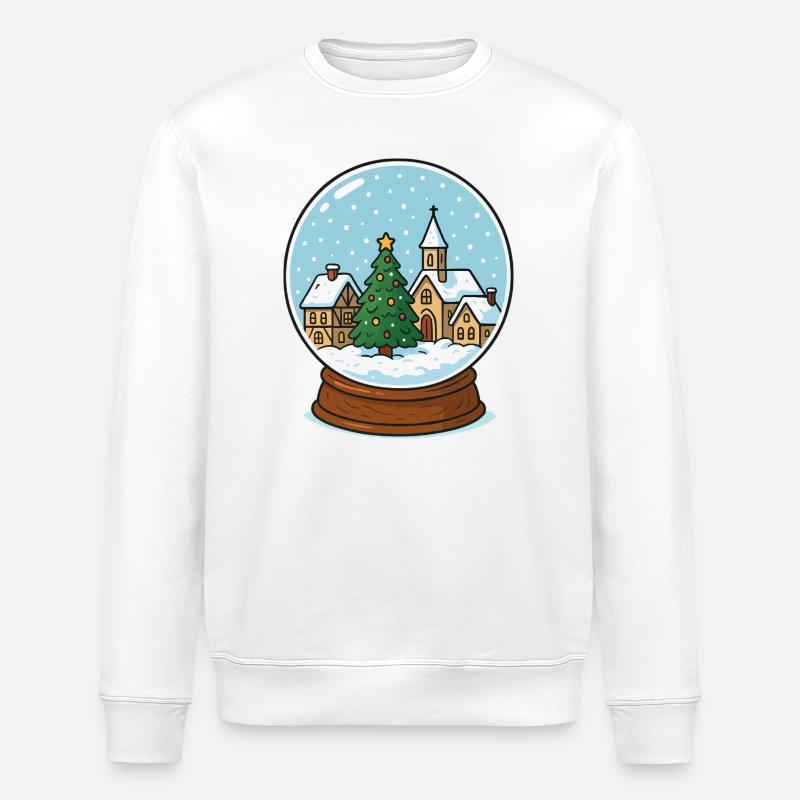 Village d’hiver à Snow Globe - Sweat bio ROLLER Stanley/Stella Unisexe - blanc