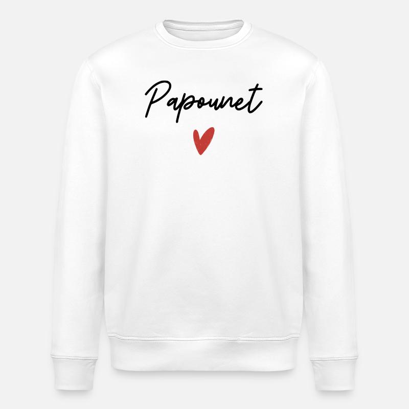 Daddy Heart Gift Idea - Stanley/Stella ROLLER Unisex Organic Sweatshirt - white