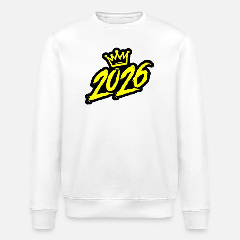 2026 Jahr Krone - Stanley/Stella Unisex Bio-Sweatshirt ROLLER - Weiß