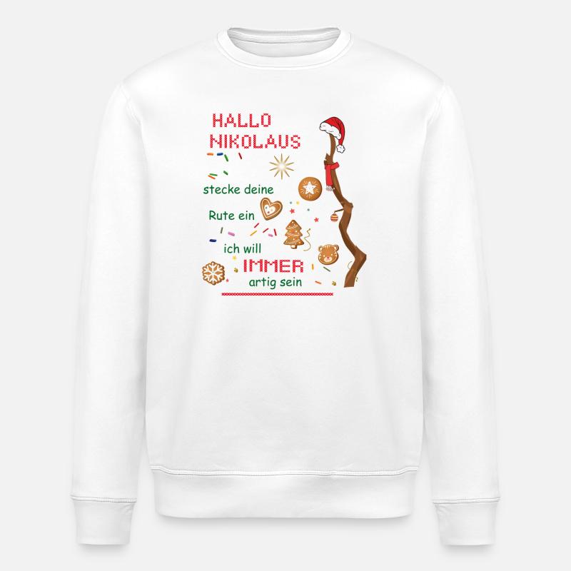 Hallo Nikolaus  - Stanley/Stella Unisex Bio-Sweatshirt ROLLER - Weiß