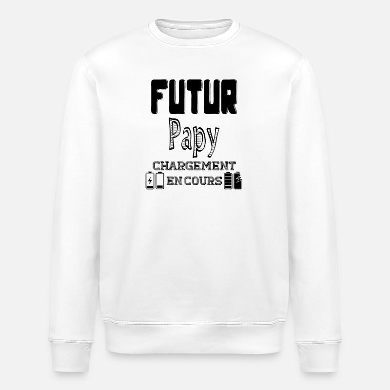 Future Grandpa Loading In Progress - Stanley/Stella ROLLER Unisex Organic Sweatshirt - white