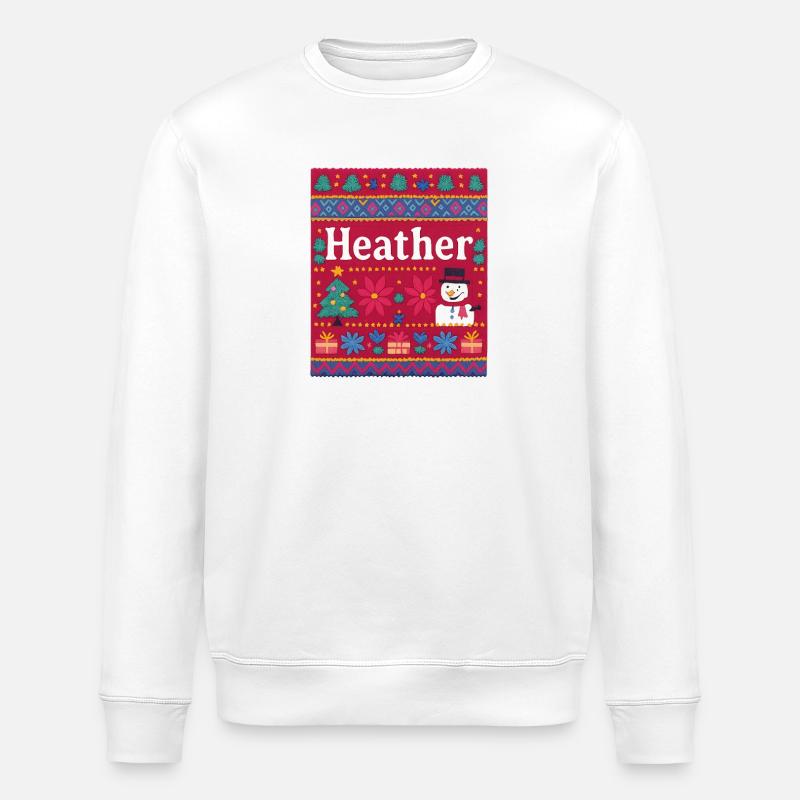 Nom festif Heather Ugly Chrismas Style, Noël - Sweat bio ROLLER Stanley/Stella Unisexe - blanc