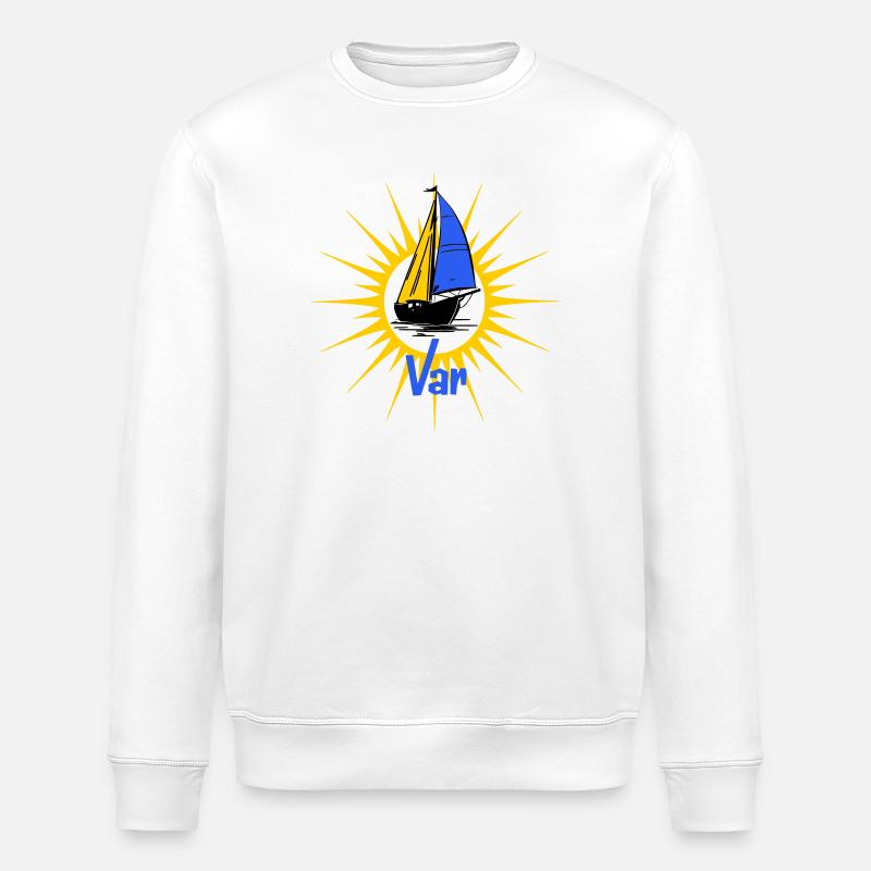 Sailboat Soleil Var - Stanley/Stella ROLLER Unisex Organic Sweatshirt - white