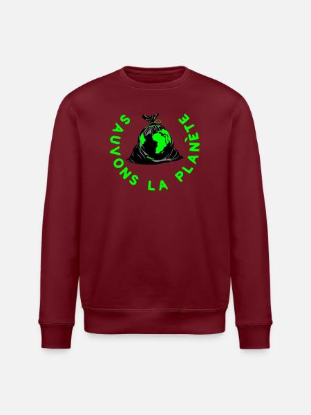 Save the planet - Stanley/Stella ROLLER Unisex Organic Sweatshirt - white
