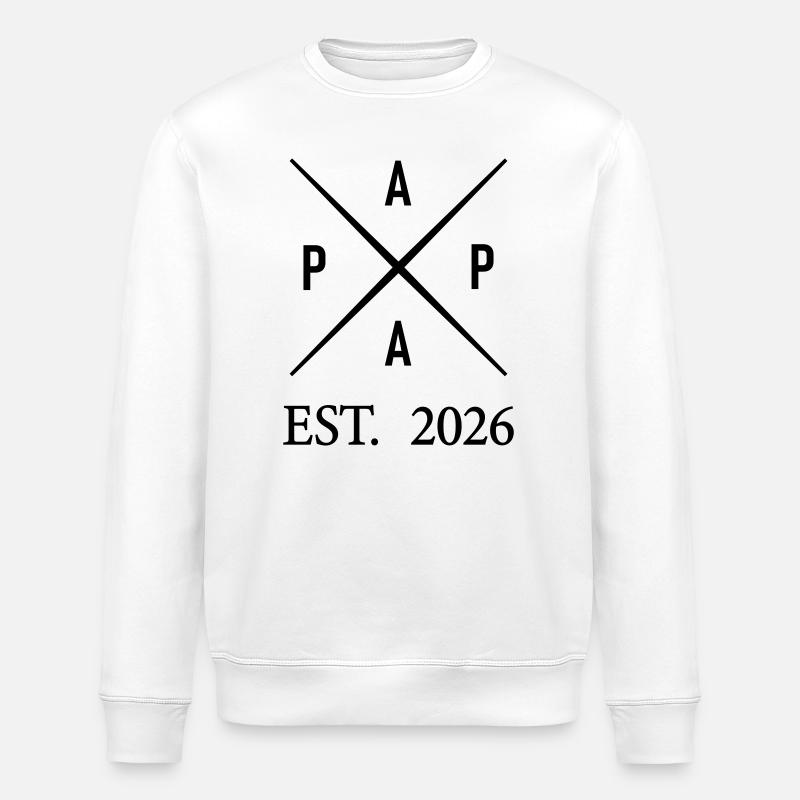 Papa Est. 2026 - Stanley/Stella ROLLER Unisex Organic Sweatshirt - white
