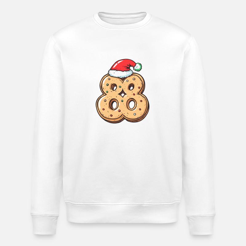 88 Numéro Cookie Noël - Sweat bio ROLLER Stanley/Stella Unisexe - blanc