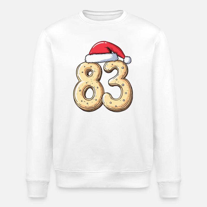 83 Numéro Biscuit Noël - Sweat bio ROLLER Stanley/Stella Unisexe - blanc
