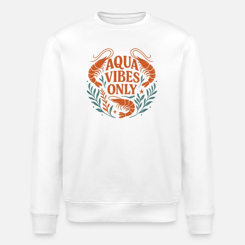 Aqua Vibes Only - Stanley/Stella Unisex Bio-Sweatshirt ROLLER - Weiß