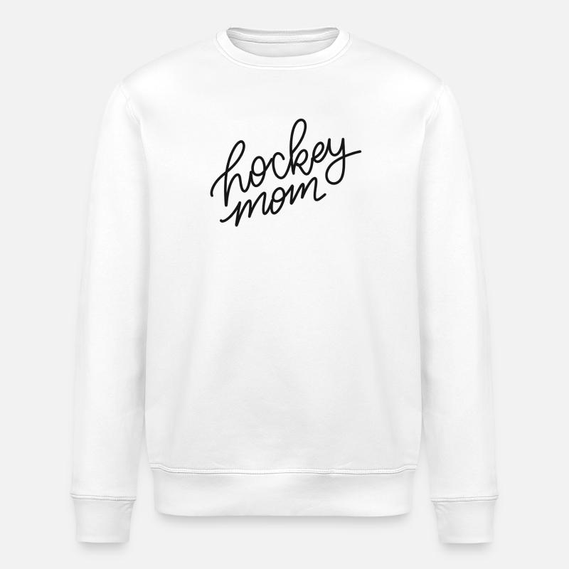 Hockey Mom Script Logo - Stanley/Stella ROLLER Unisex Organic Sweatshirt - white