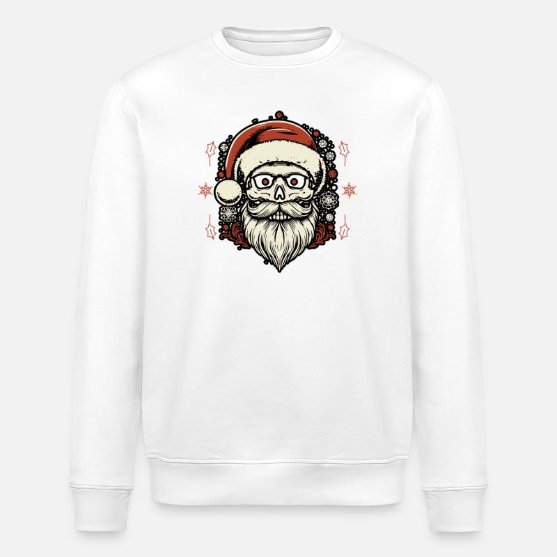 Gothic Santa Schädel Weihnacht - Stanley/Stella Unisex Bio-Sweatshirt ROLLER - Weiß