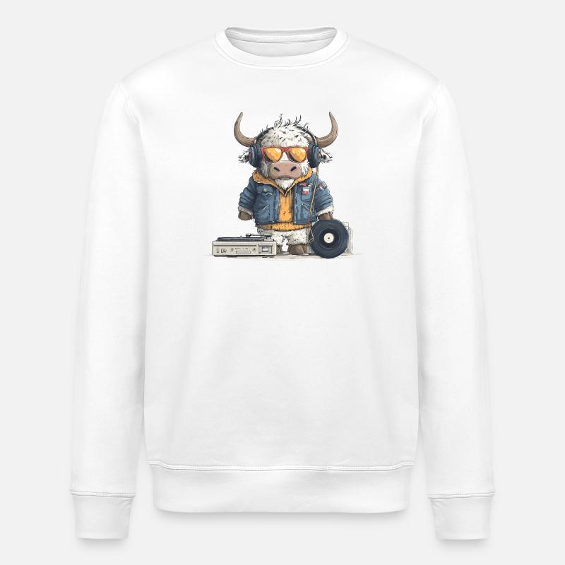 Taurus DJ avec casque - Sweat bio ROLLER Stanley/Stella Unisexe - blanc