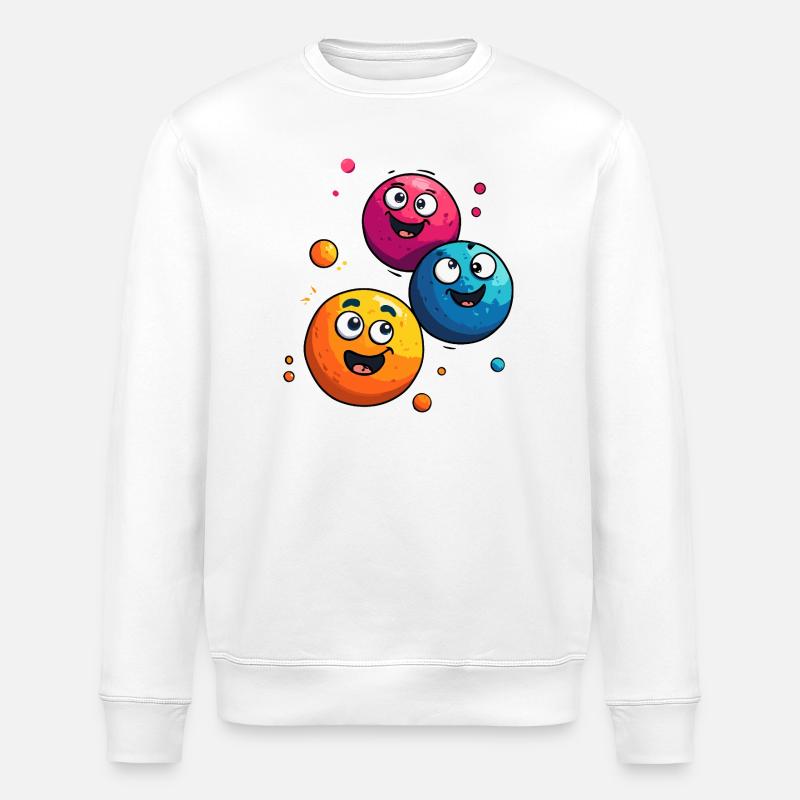 Kunterbunte Planetenfreunde - Stanley/Stella Unisex Bio-Sweatshirt ROLLER - Weiß
