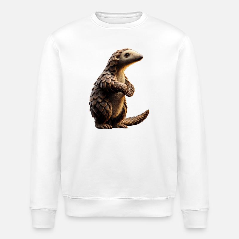 Pangolin Pangolin Pine Cone Pangolins - Stanley/Stella ROLLER Unisex Organic Sweatshirt - white