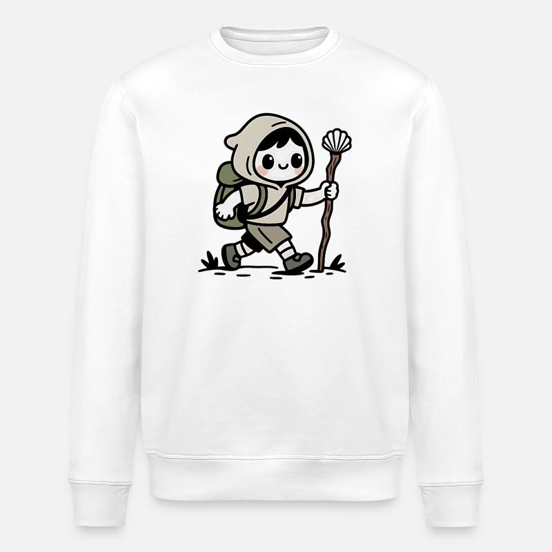 Pèlerin sur le chemin de Compostelle - Sweat bio ROLLER Stanley/Stella Unisexe - blanc