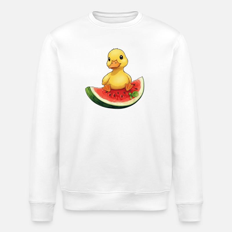 Relaxed summer design with watermelon fruit - Stanley/Stella ROLLER Unisex Organic Sweatshirt - white