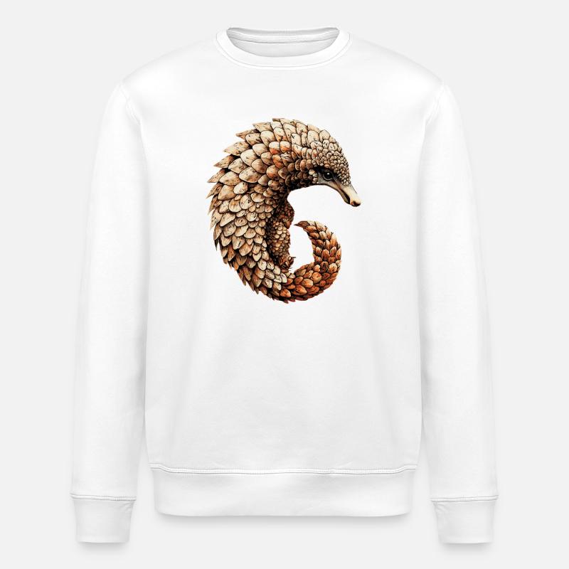 Pangolin Pangolin Pine Cone Pangolins - Stanley/Stella ROLLER Unisex Organic Sweatshirt - white