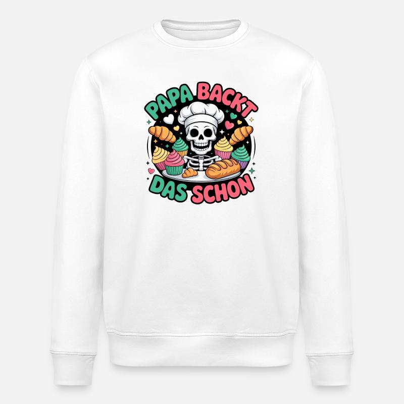 Papa le cuit bien - Sweat bio ROLLER Stanley/Stella Unisexe - blanc
