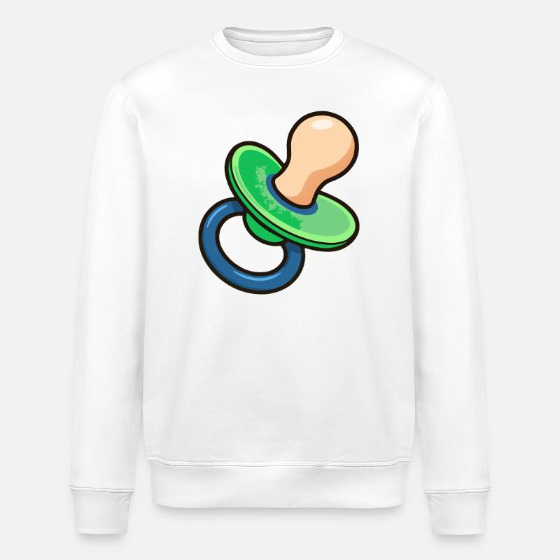 Schnuller Cartoon  - Stanley/Stella Unisex Bio-Sweatshirt ROLLER - Weiß