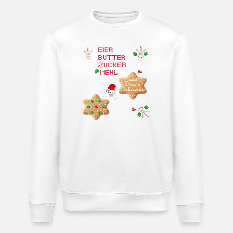 Biscuits de Noël - Sweat bio ROLLER Stanley/Stella Unisexe - blanc