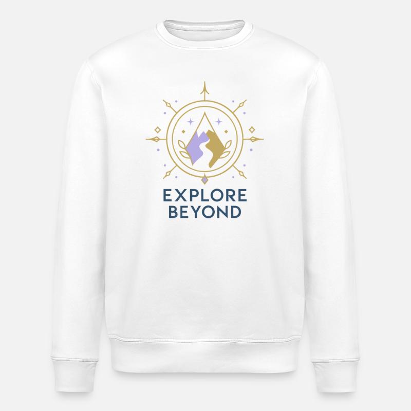 Explorez au-delà de la boussole - Sweat bio ROLLER Stanley/Stella Unisexe - blanc