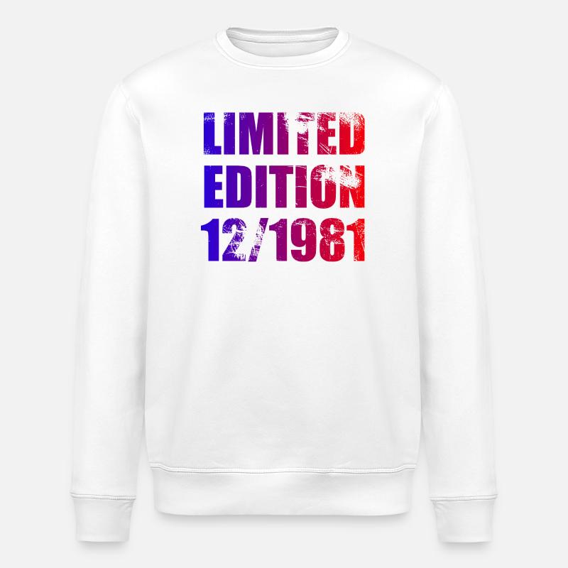44e anniversaire Edition Limitée 12/1981 - Sweat bio ROLLER Stanley/Stella Unisexe - blanc