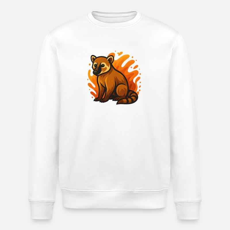 Flammender Nasenbär - Stanley/Stella Unisex Bio-Sweatshirt ROLLER - Weiß