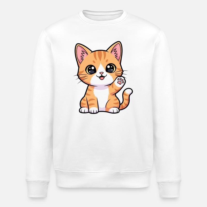 Sunny Paws Ginger Kitten - Stanley/Stella Unisex Bio-Sweatshirt ROLLER - Weiß