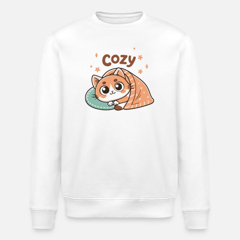 Chat Douillet Sous Couverture - Sweat bio ROLLER Stanley/Stella Unisexe - blanc