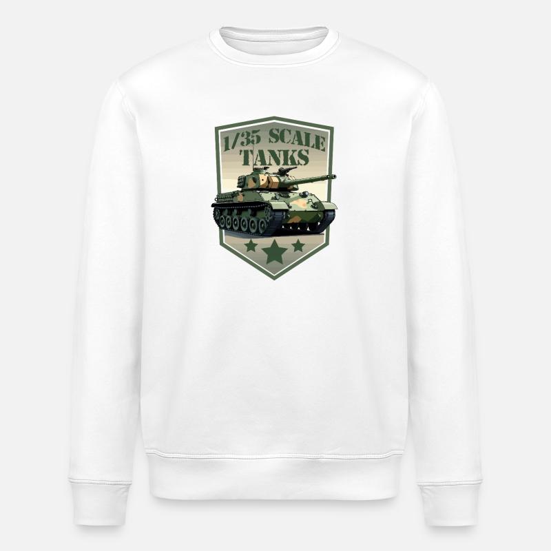 Panzer im Maßstab 1:35 Patch Schild - Stanley/Stella Unisex Bio-Sweatshirt ROLLER - Weiß