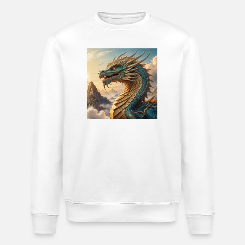 Feuerdrache  - Stanley/Stella Unisex Bio-Sweatshirt ROLLER - Weiß