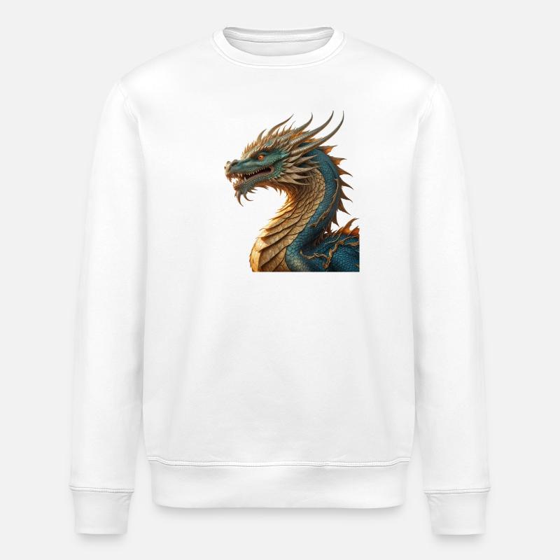 Der Drache - Stanley/Stella Unisex Bio-Sweatshirt ROLLER - Weiß
