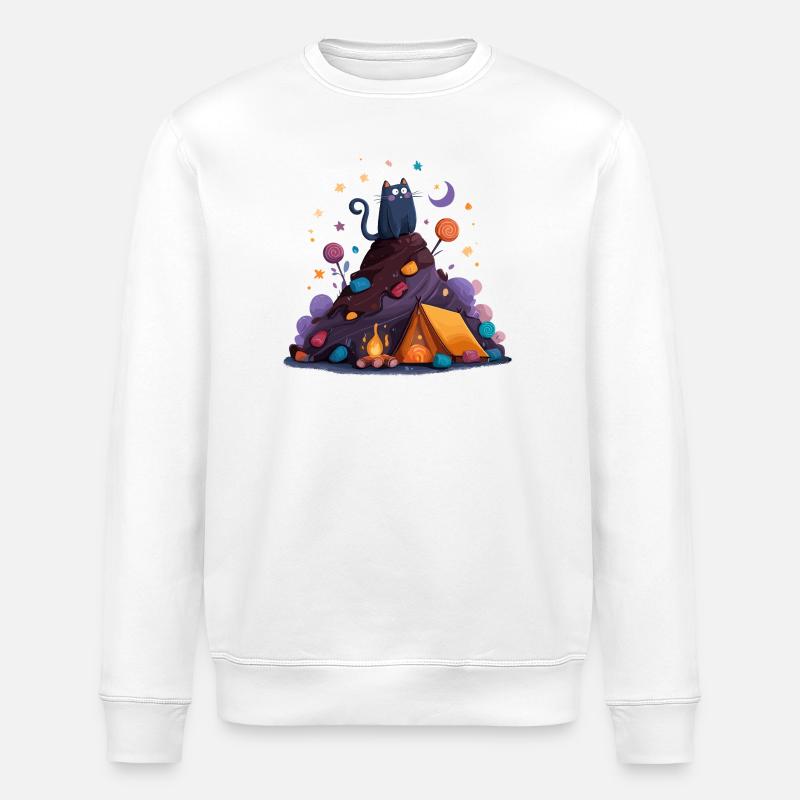 Camp pour chats au volcan - Sweat bio ROLLER Stanley/Stella Unisexe - blanc