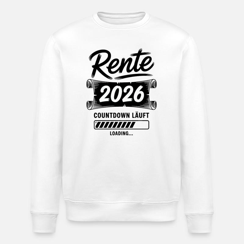 Pension countdown is on - Stanley/Stella ROLLER Unisex Organic Sweatshirt - white