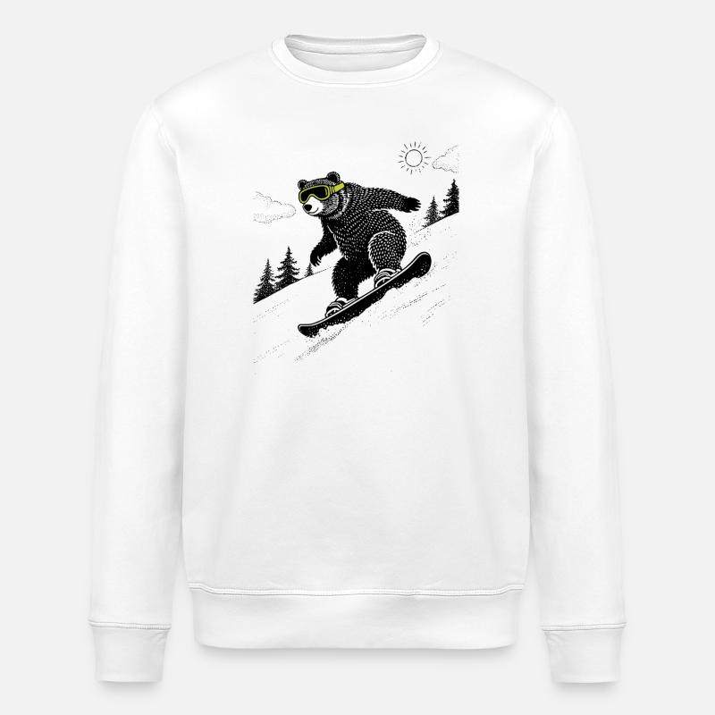 Snowboard Bear - Sweat bio ROLLER Stanley/Stella Unisexe - blanc