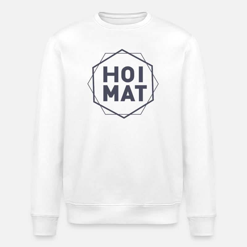 Geometrischer HOIMAT Hexagon-Text - Stanley/Stella Unisex Bio-Sweatshirt ROLLER - Weiß