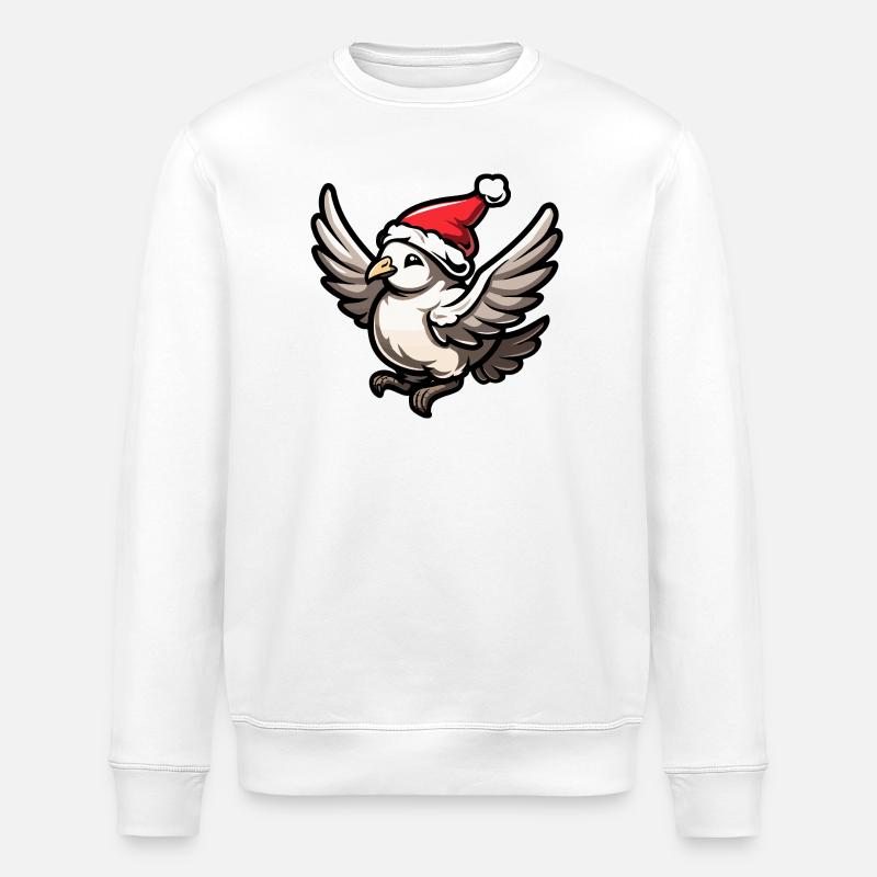 Taube Vogel Weihnachten - Stanley/Stella Unisex Bio-Sweatshirt ROLLER - Weiß