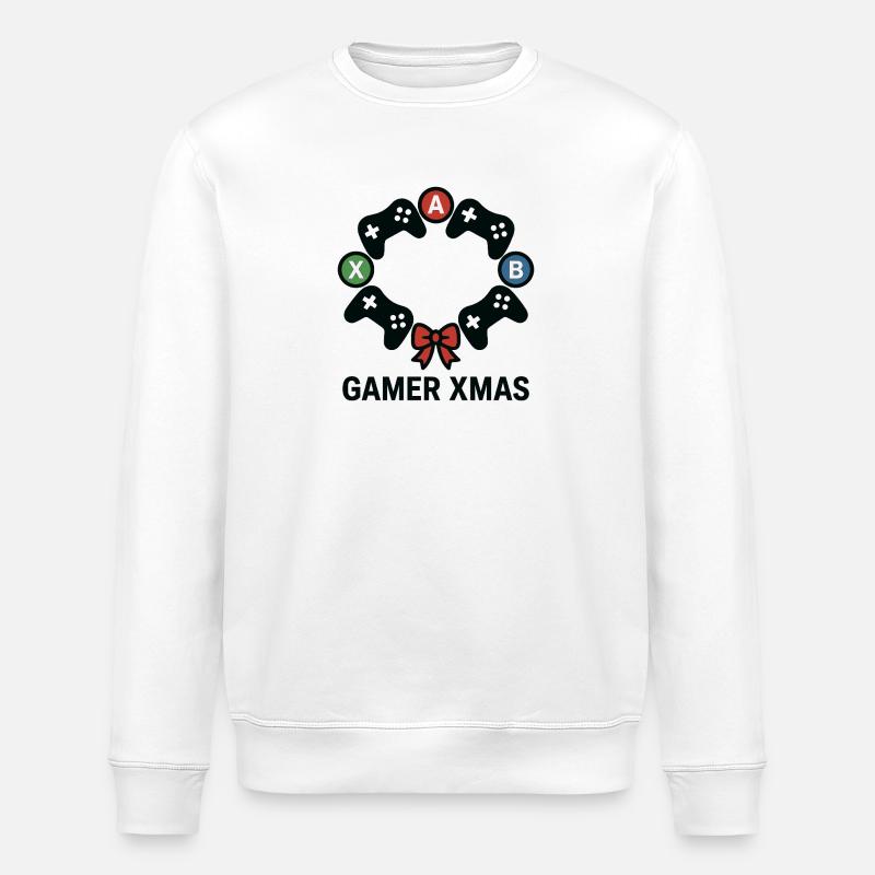 Gamer Couronne de manette de Noël - Sweat bio ROLLER Stanley/Stella Unisexe - blanc