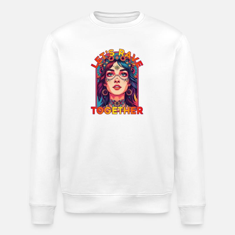 Lasst uns gemeinsam rasen Kandi Goddess - Stanley/Stella Unisex Bio-Sweatshirt ROLLER - Weiß