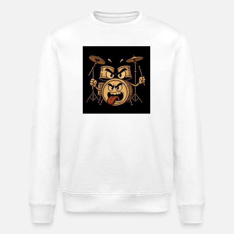 Wütendes Trommelmonster - Stanley/Stella Unisex Bio-Sweatshirt ROLLER - Weiß