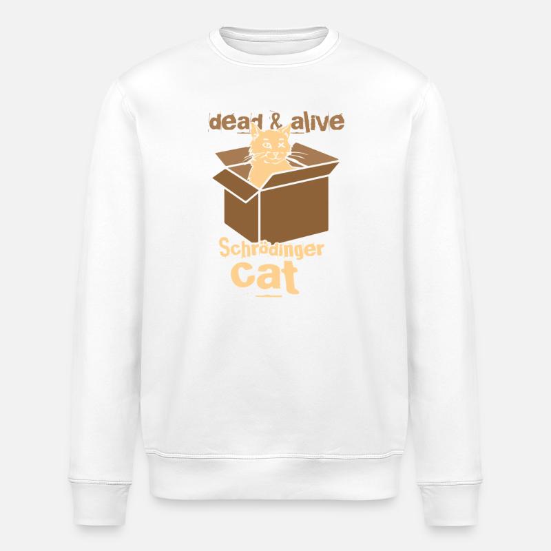 Le chat de Schrödinger - Sweat bio ROLLER Stanley/Stella Unisexe - blanc