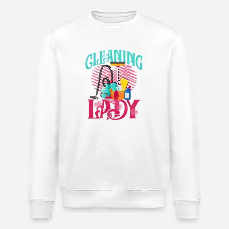 Putzheldin Retro Motiv Reinigung - Stanley/Stella Unisex Bio-Sweatshirt ROLLER - Weiß