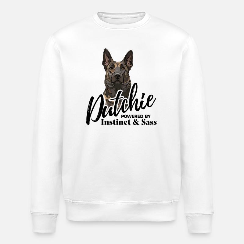 Dutch Shepherd - Dutchie  - Stanley/Stella ROLLER Unisex Organic Sweatshirt - white