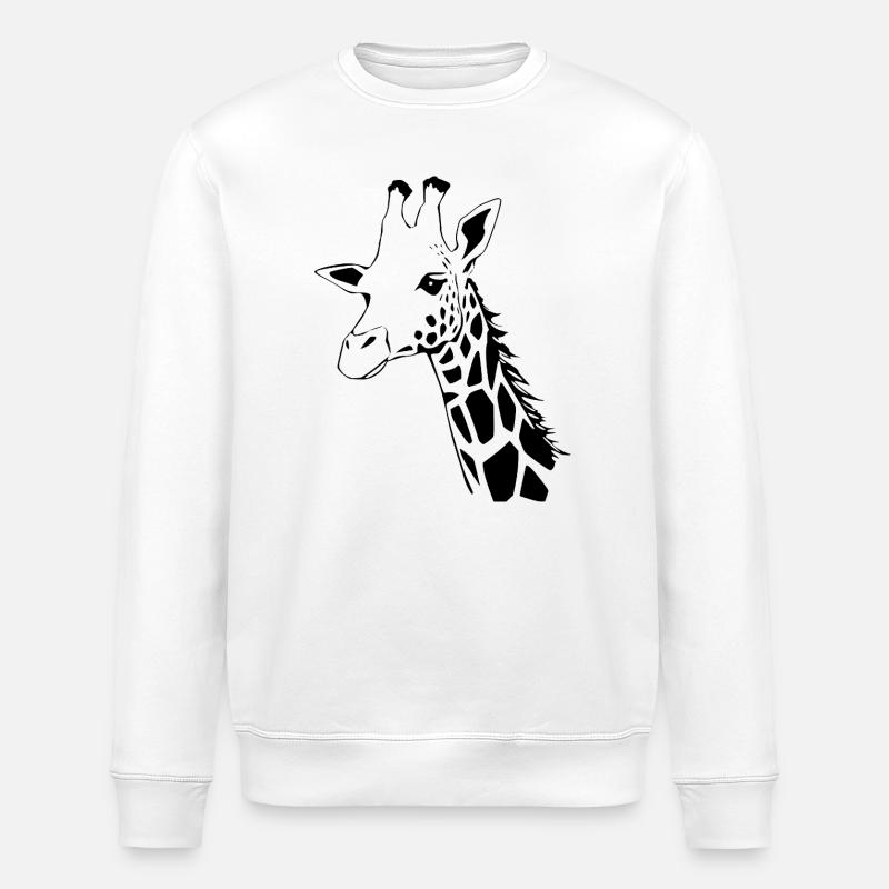 Giraffe Geschenk Weihnachten - Stanley/Stella Unisex Bio-Sweatshirt ROLLER - Weiß