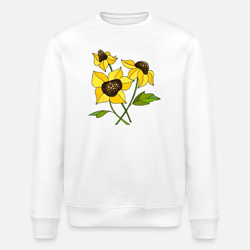 Flowers - Stanley/Stella ROLLER Unisex Organic Sweatshirt - white
